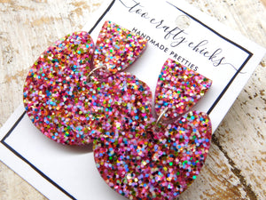 Pink Confetti U-Turn Dangles