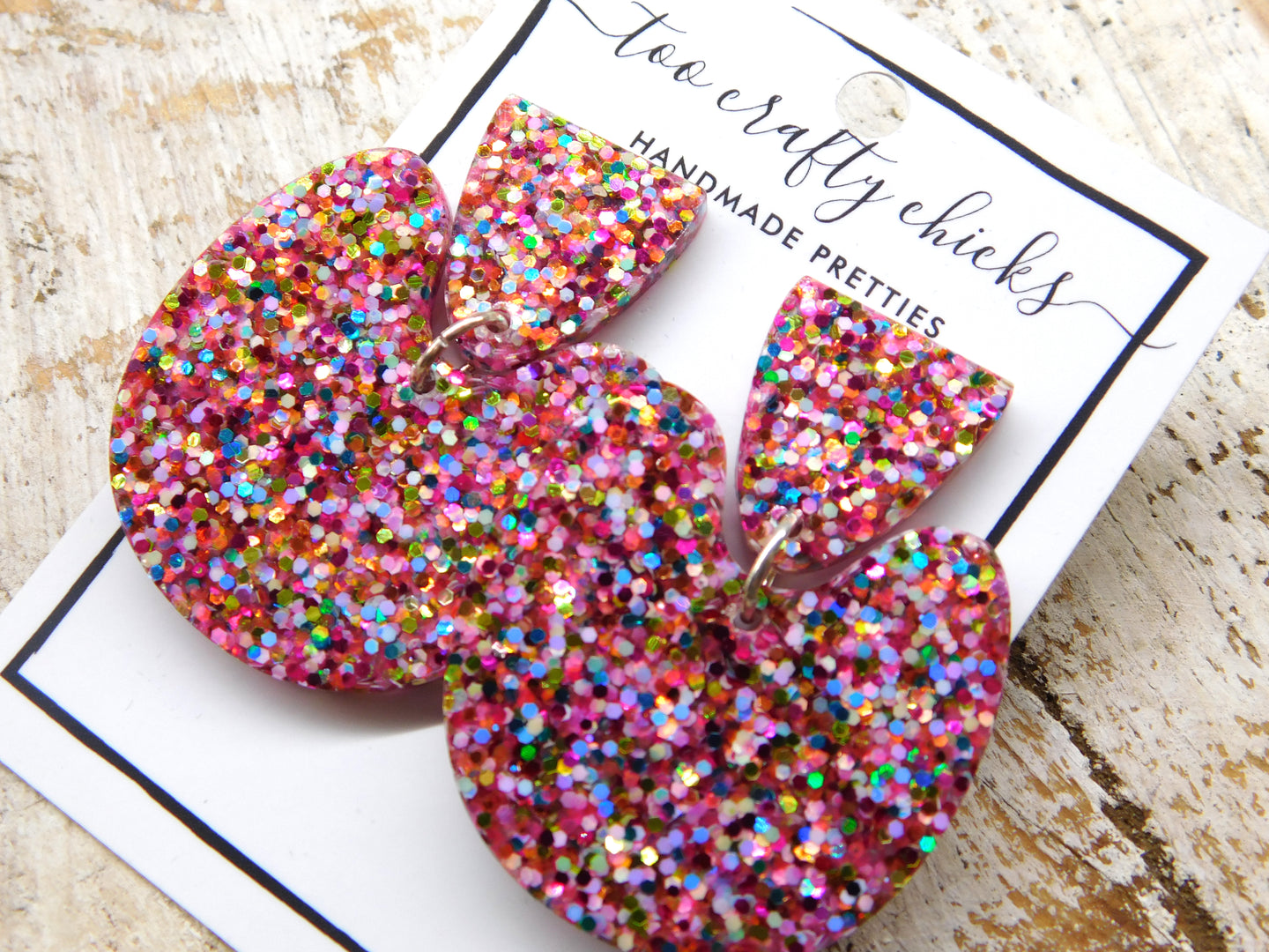 Pink Confetti U-Turn Dangles