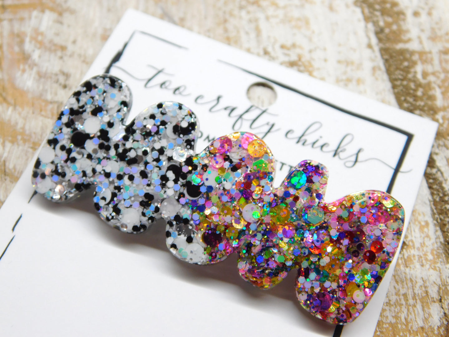 Chandler Confetti Black & White Bobby Pin