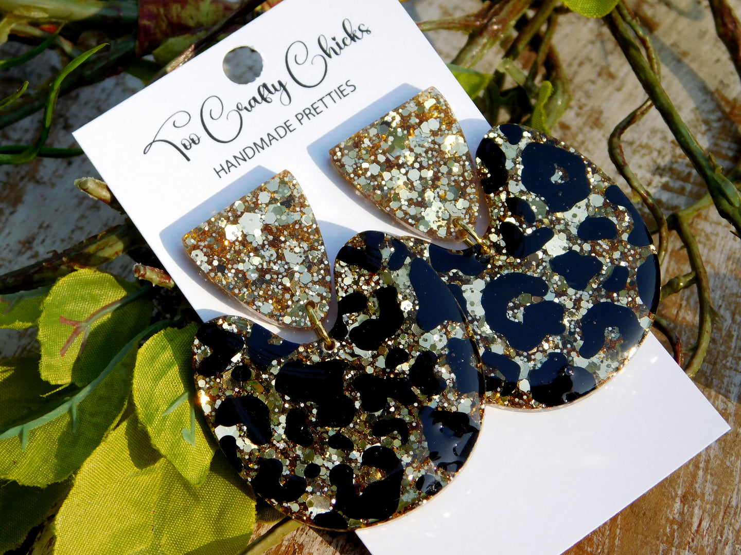 Hand Painted Leopard U-Turn Dangles