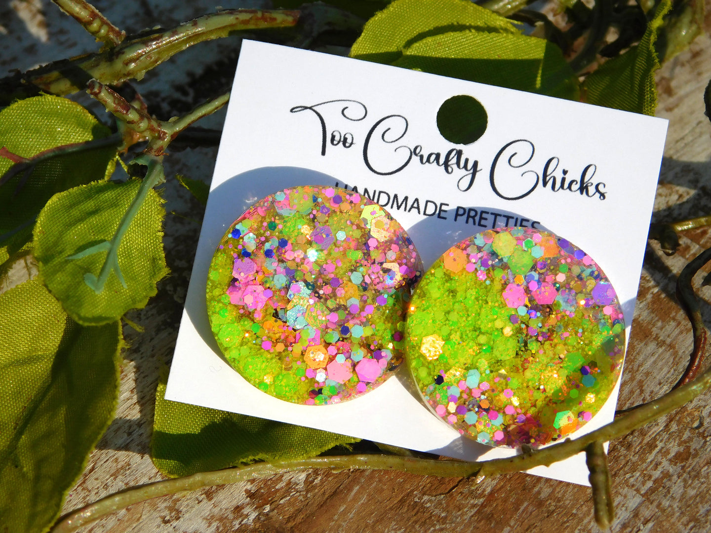 Lime Green & Chandler Confetti 1 in. Studs