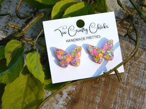 Confetti Butterfly Studs