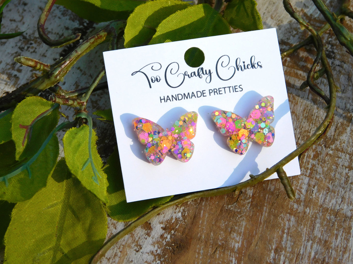 Confetti Butterfly Studs