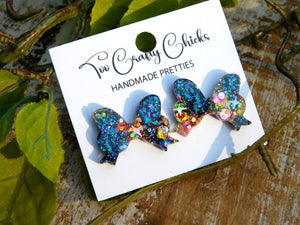 Aquarius & Chandler Confetti Bow Studs