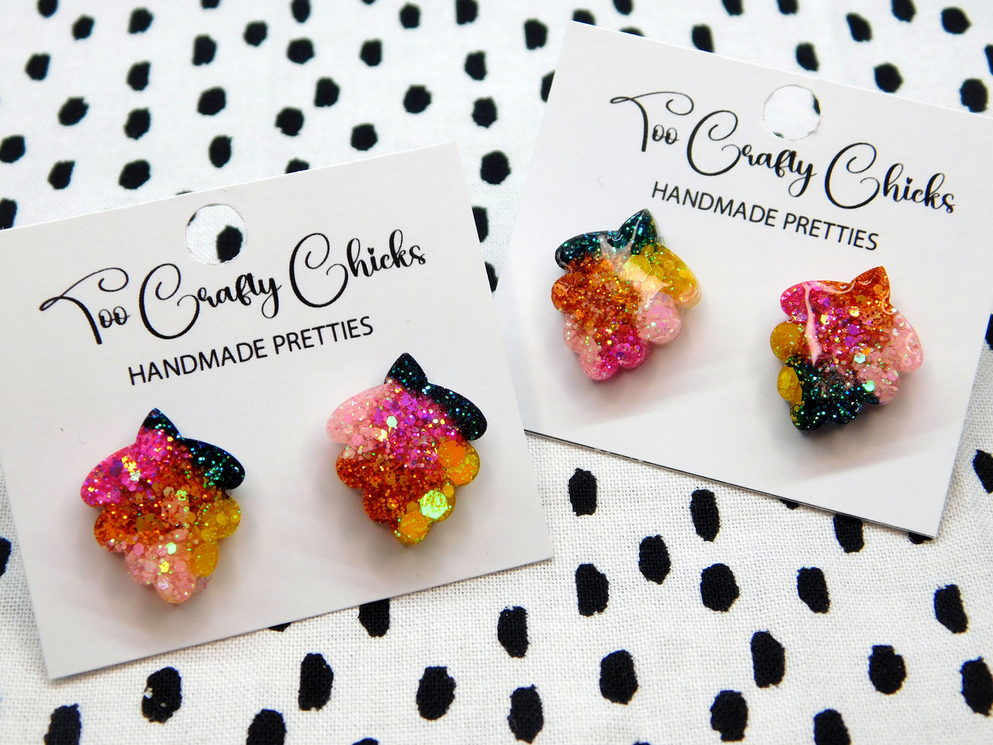 Pink Teal & Yellow 3/4 in. Seashell Studs