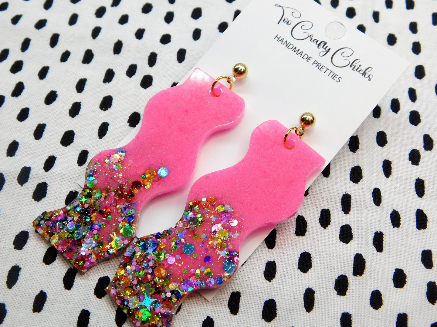 Pink & Chandler Confetti Large Wavy Dangles