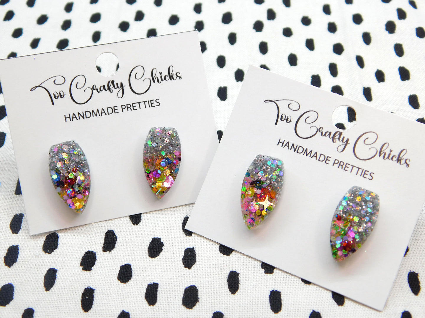 Silver & Chandler Confetti 3/4 in. Fang Studs