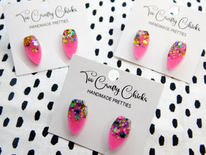 Pink & Chandler Confetti 3/4 in. Fang Studs