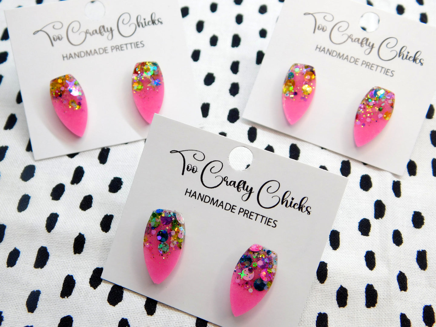Pink & Chandler Confetti 3/4 in. Fang Studs