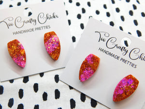 Pink & Orange 3/4 in. Fang Studs