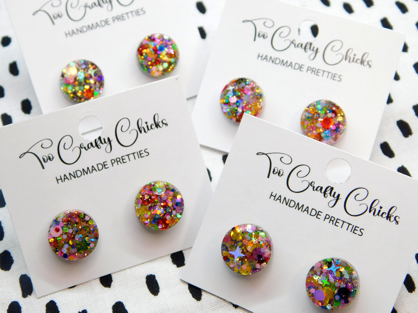 Chandler Confetti 1/2 in. Round Studs