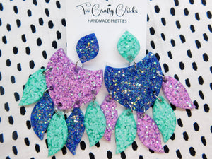 Blue Purple & Turquoise Chandelier Dangles