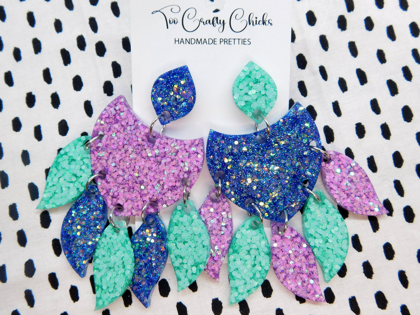 Blue Purple & Turquoise Chandelier Dangles