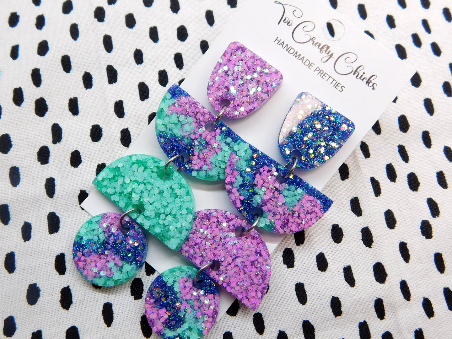 Blue Purple & Turquoise 4 Tier Dangles