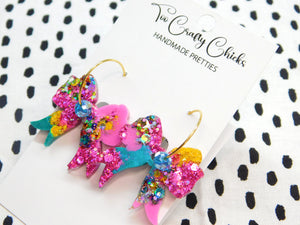 Blue Pink Yellow & Chandler Confetti Blue Hoops