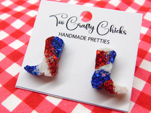 Red White & Blue Cowboy Boot Studs