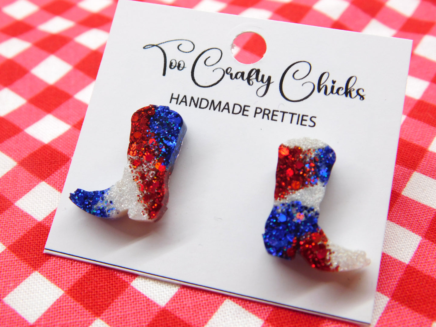 Red White & Blue Cowboy Boot Studs