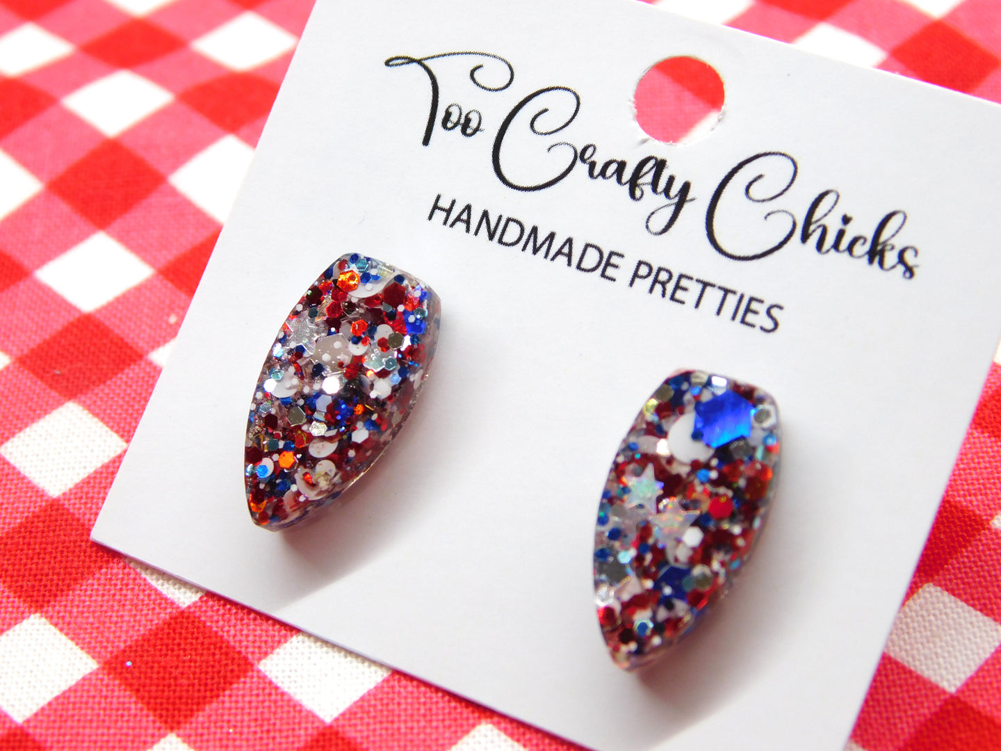 USA Confetti Fang Studs