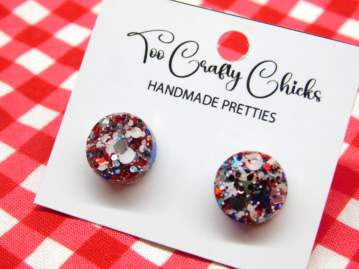 1/2 in. USA Confetti Round Studs