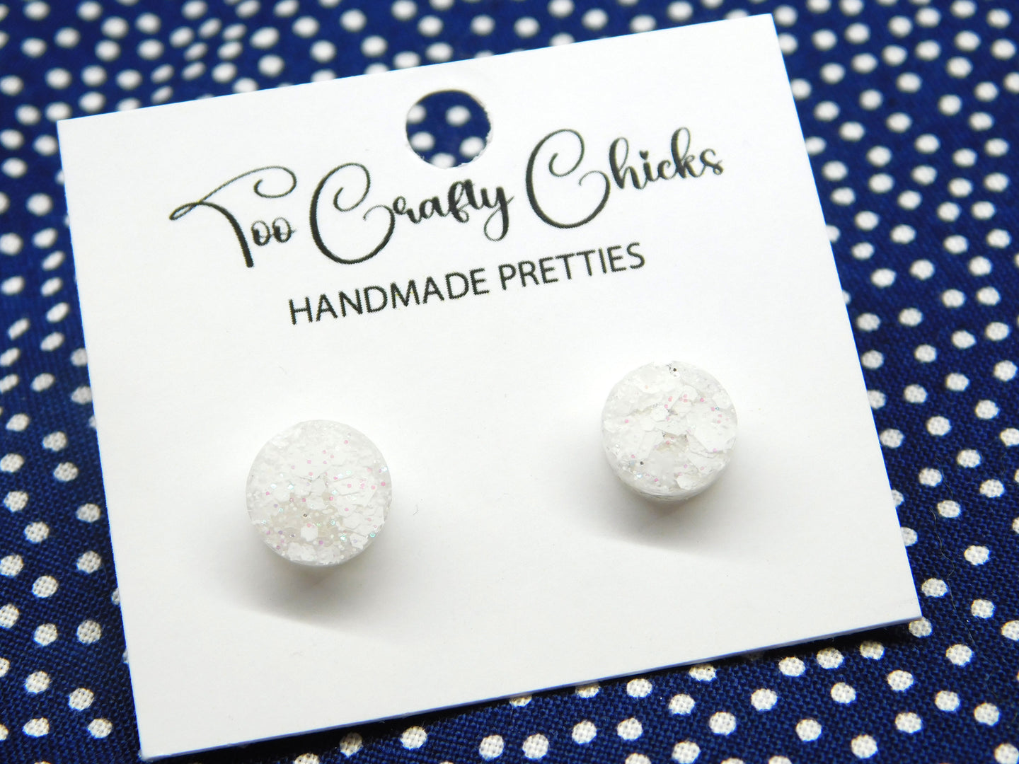 3/8 in. White Round Studs
