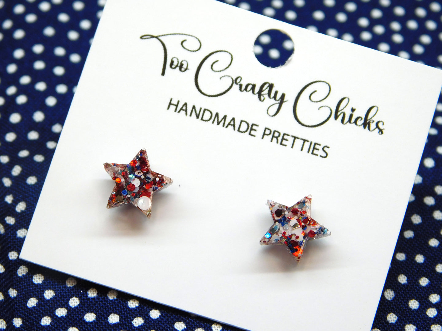 3/8 in. USA Confetti Star Studs