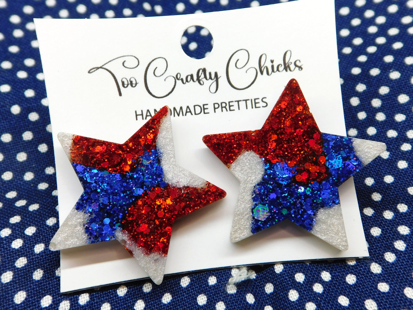1 in. Red White & Blue Star Studs