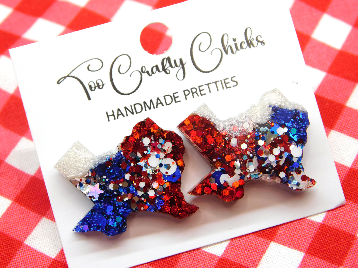 Red White Blue & USA Confetti 1 in. TX Studs