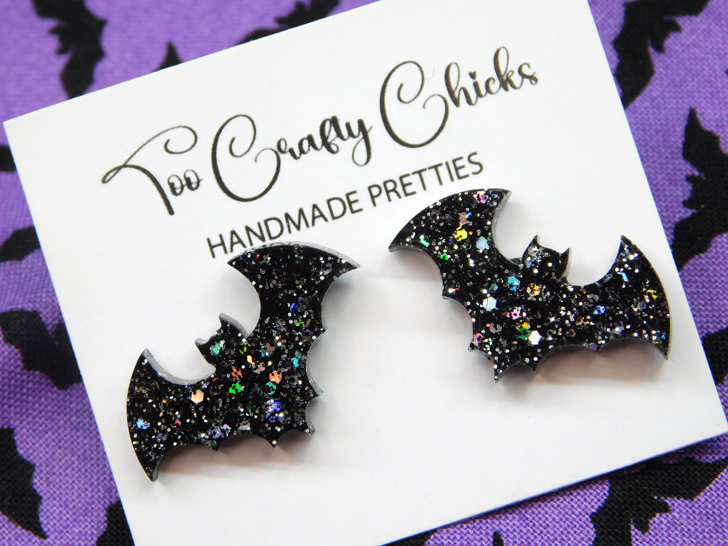 PRE ORDER - 1 in. Black Bat Studs
