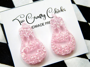 1 in. Oblong Baby Pink Jack-O-Lantern Studs