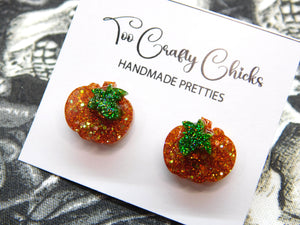 1/2 in. Orange Pumpkin Studs