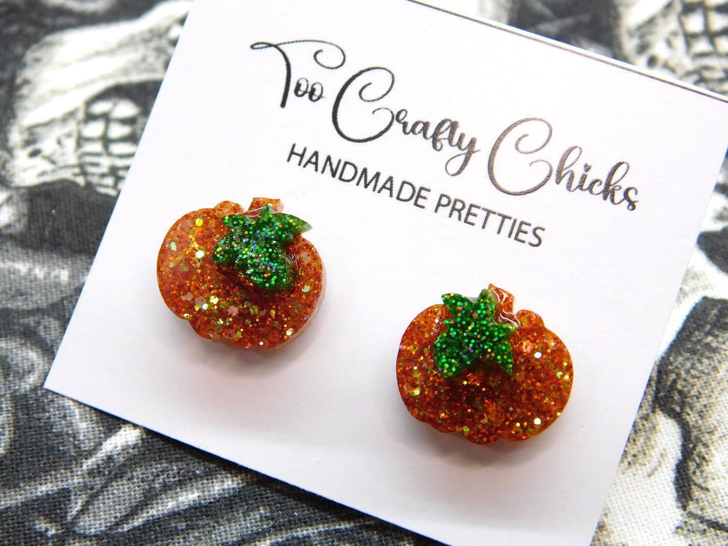 1/2 in. Orange Pumpkin Studs