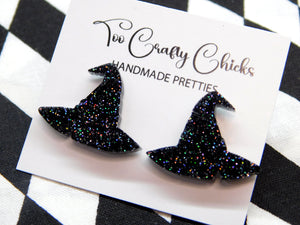 Black Witch Hat Studs