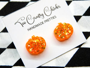 1/2 in. Orange Pumpkin Studs