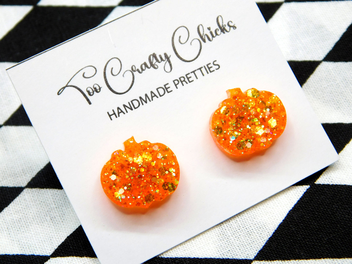 1/2 in. Orange Pumpkin Studs