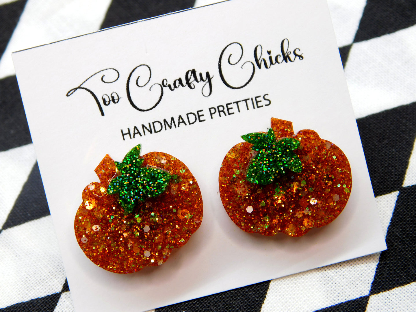 PRE ORDER -3/4 in. Orange Pumpkin Studs