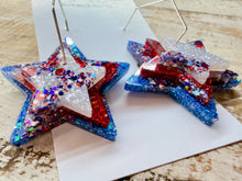 Load image into Gallery viewer, 4th of July Stacked Star Hoops (Copy)
