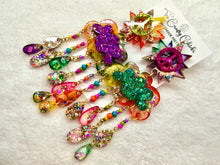 Load image into Gallery viewer, Rainbow Lava Peace Rain Cloud Dangles
