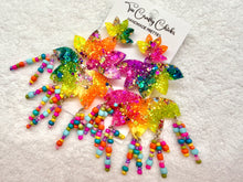 Load image into Gallery viewer, Tie Dye 3 Tier Lotus Dangles

