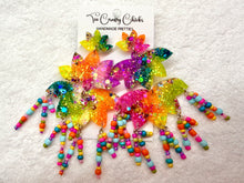 Load image into Gallery viewer, Tie Dye 3 Tier Lotus Dangles

