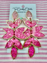 Load image into Gallery viewer, Pink &amp; Gold Ombre 5 Tier Orchid Dangles

