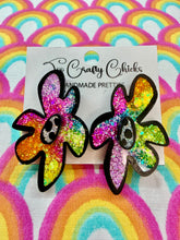 Load image into Gallery viewer, Cartoon Rainbow Large Stacked Flower Studs
