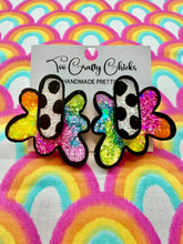 Load image into Gallery viewer, Cartoon Rainbow Large Stacked Flower Studs
