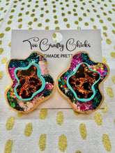 Load image into Gallery viewer, Fantasy Leopard Large Stacked Lagoon Studs

