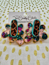 Load image into Gallery viewer, Fantasy Leopard Large Stacked Flower Studs
