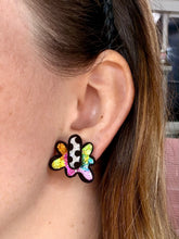 Load image into Gallery viewer, Cartoon Rainbow Small Stacked Flower Studs
