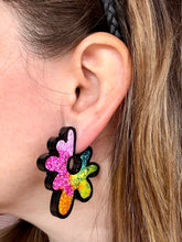 Load image into Gallery viewer, Cartoon Rainbow Flower Hoop Studs
