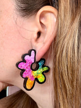 Load image into Gallery viewer, Cartoon Rainbow Flower Hoop Studs
