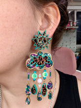 Load image into Gallery viewer, Fantasy Leopard Peace Rain Cloud Dangles

