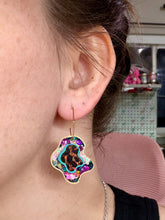 Load image into Gallery viewer, Fantasy Leopard Stacked Lagoon Hoops
