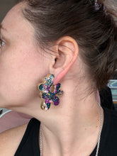Load image into Gallery viewer, Fantasy Leopard Large Flower Hoop Studs
